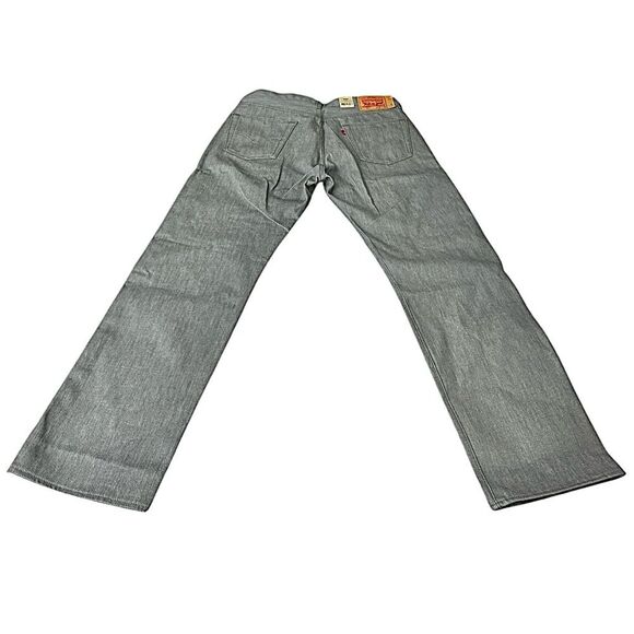 Levis 501 Jeans Mens 36x32 Grey Denim Button Fly NEW - Picture 3 of 9